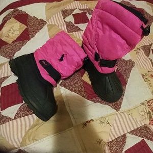 Pink/Black Polo snow boots
